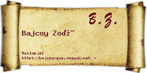 Bajcsy Zoé névjegykártya